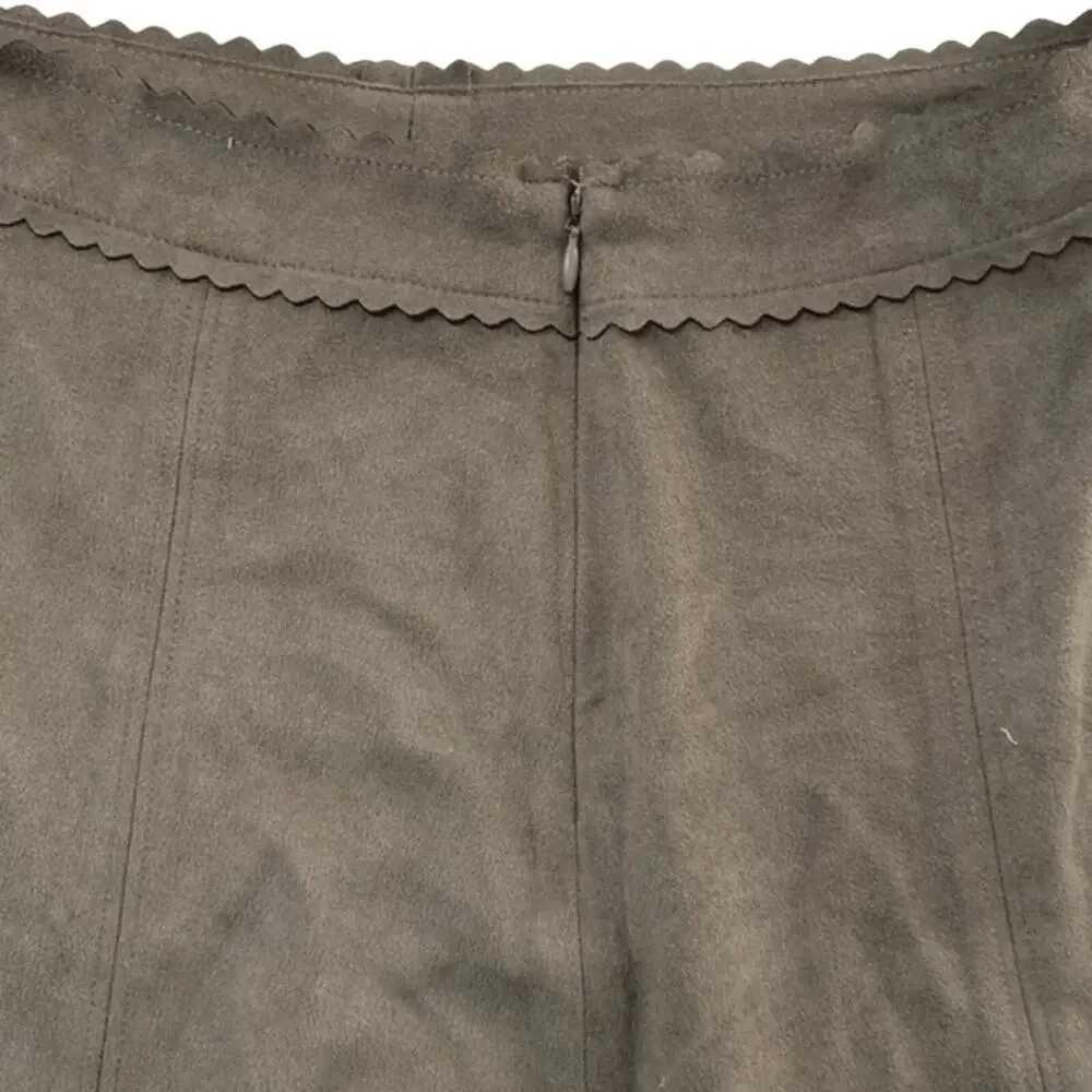 Altar’d State High Waisted Faux Suede Olive Mini Skirt Medium - Picture 2 of 4